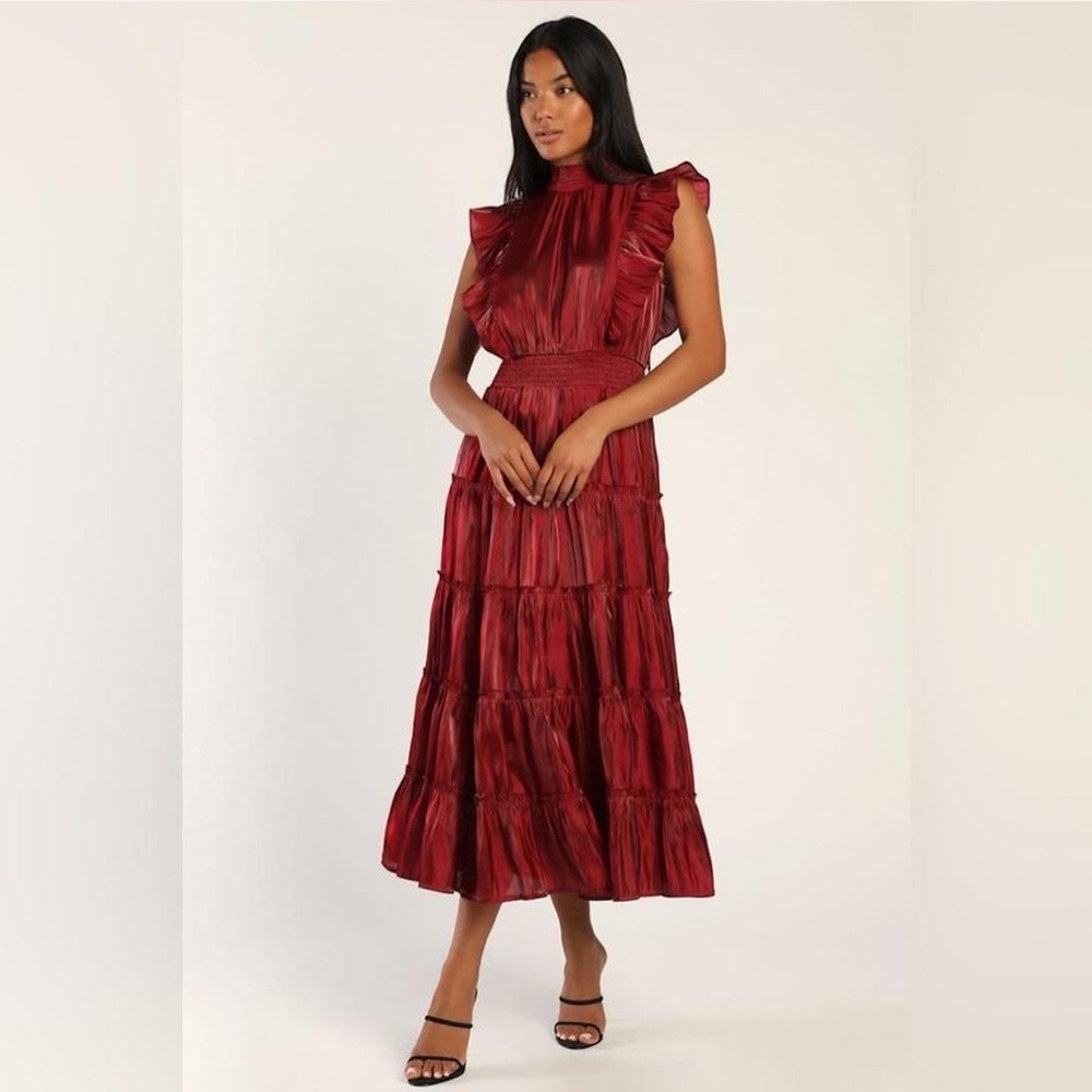 Lulu's Elegant Red Maxi Dress